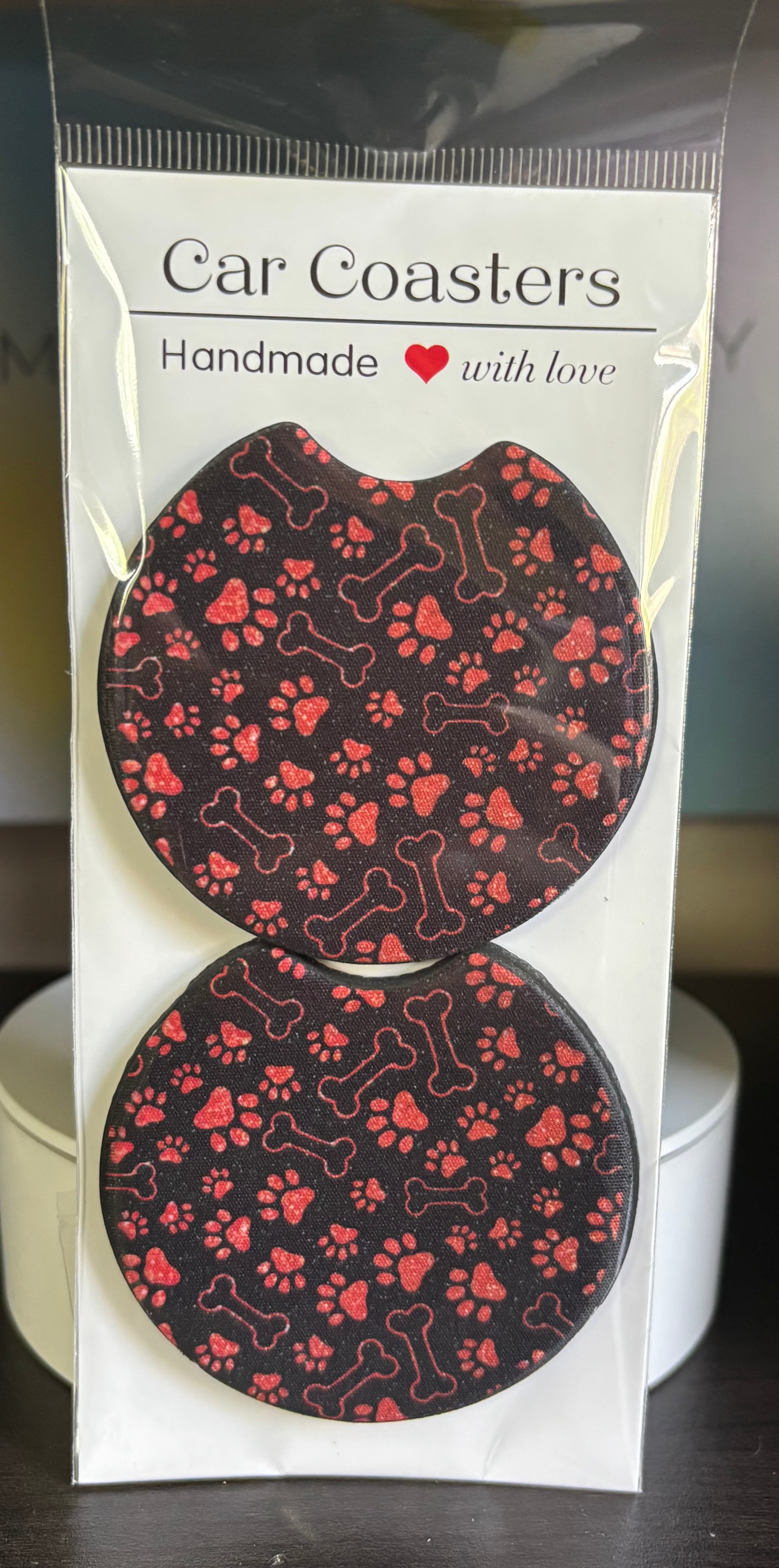 Dog paw bones Car Coaster
