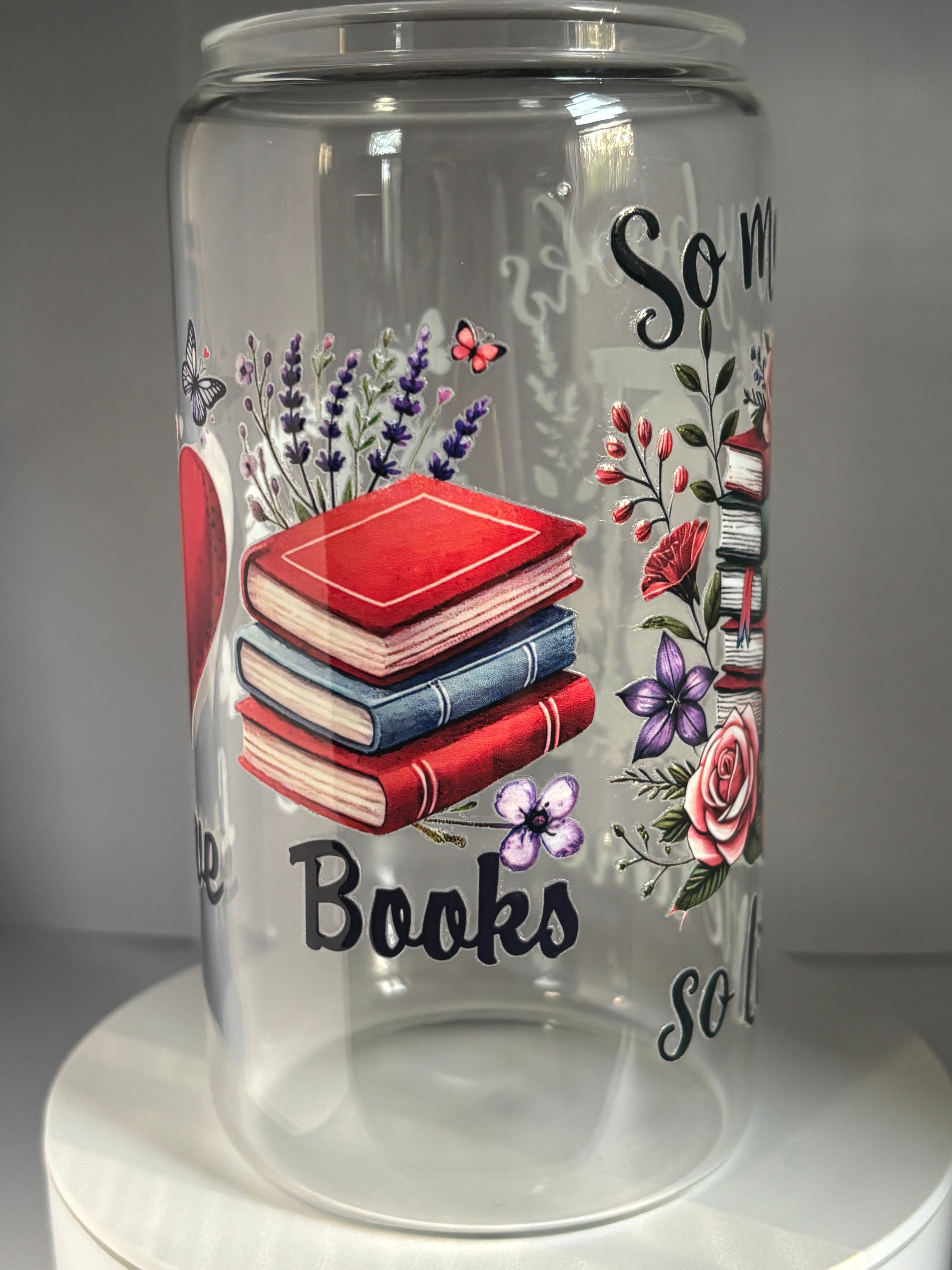 Books 16oz Glass Tumbler