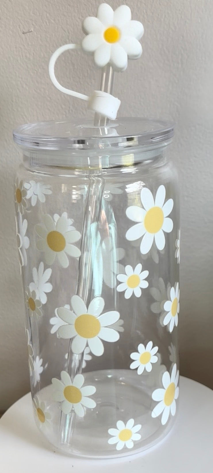 16oz Daisy Tumbler & Straw Topper