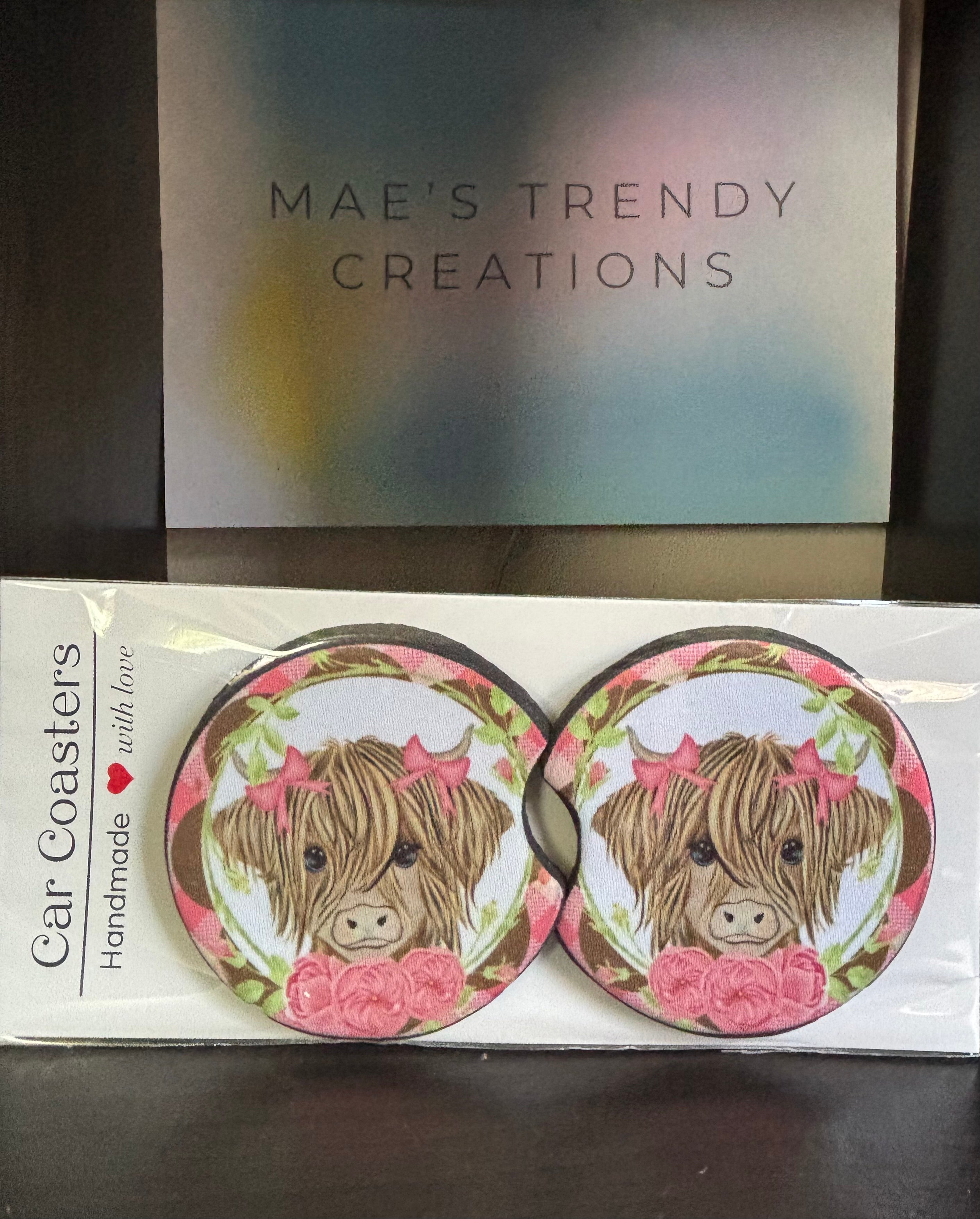 Highland Cow Car Coasters