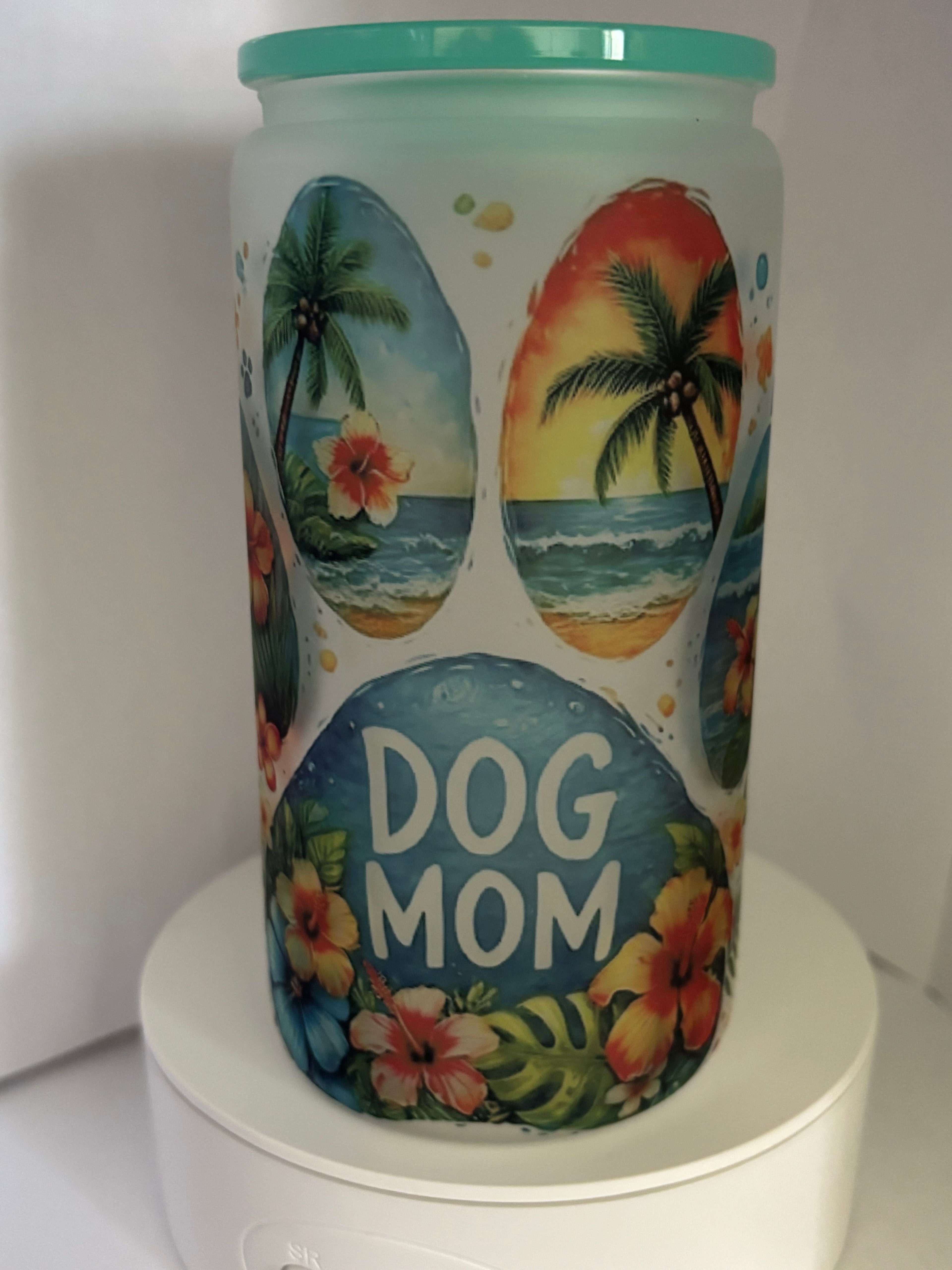 Dog Mom 16oz Glass