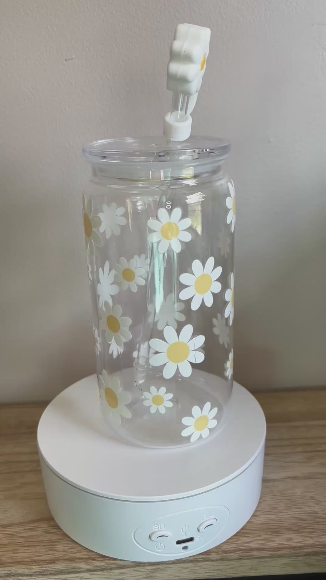 16oz Daisy Tumbler & Straw Topper