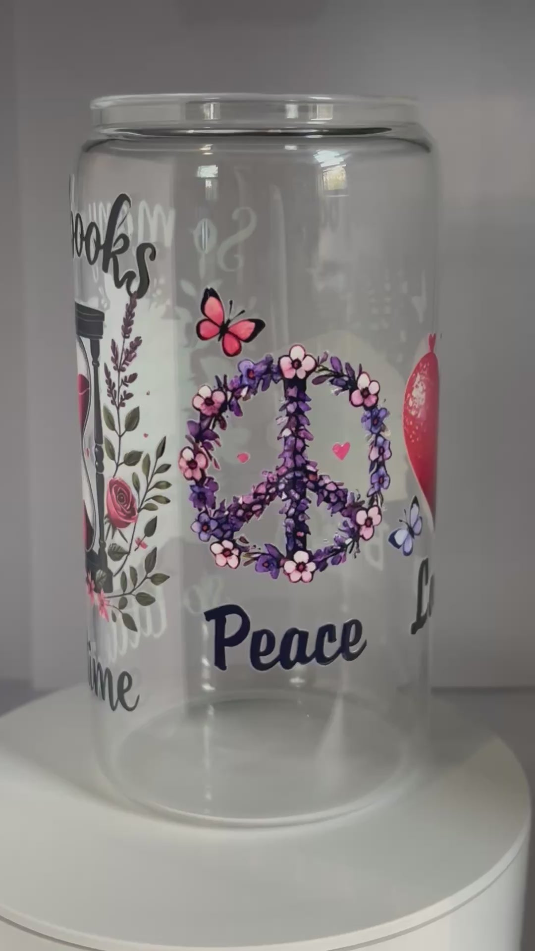 Books 16oz Glass Tumbler