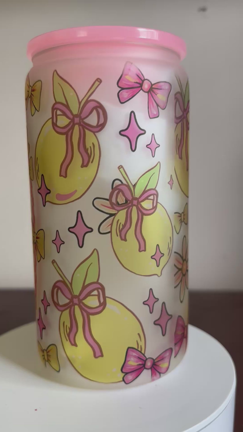 Lemon Tumbler 16oz Glass